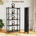 thumbnail image 6 of Vebreda 5-Tier Foldable Metal Storage Shelf with Wheels, No-Assembly Collapsible Shelving Unit, Heavy-Duty Rolling Organizer Rack, 6 of 10
