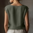 thumbnail image 5 of Yutgune Women's Boat Neck Lace Trim Linen Tank Top Sleeveless Casual Summer Blouse Shirt, 5 of 7