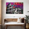 thumbnail image 3 of Elephant Stock Grunge Colosseum Wall Art - Horizontal Canvas Wall Art - Living Room Wall Decor - Architecture Canvas - Black And Pink Decor - 48" x 32", 3 of 8