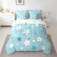 thumbnail image 2 of Castle Fairy Cartoon Stars Print Twin Bedding Sets 7-Piece for Kids Children Teens,Dreamy Princess Bedding Comforter Set Microfiber,Blue White Breathable Sheet Sets,Breathable Home Decor,Reversible, 2 of 8