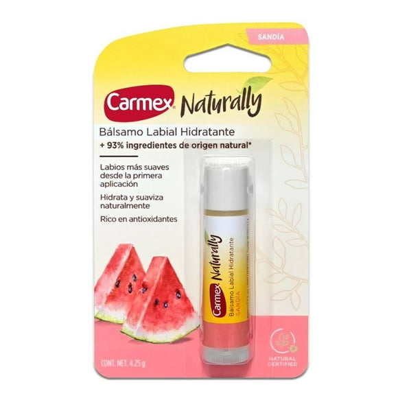 Bálsamo labial hidratante Carmex Naturally sandía 4.25 g