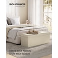 thumbnail image 3 of SONGMICS 43 Inches Folding Storage Ottoman Bench, Storage Chest, Foot Rest Stool, Beige, 3 of 5