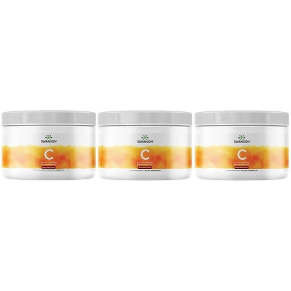Swanson Vitamin C with Rosehips Powder 8.8 Ounce (250 g) Pwdr (3 Pack)
