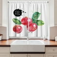 thumbnail image 2 of Ambesonne Fruit Kitchen Curtains, Aquarelle Cranberries, 55"x45", Dark Coral Black, 2 of 3