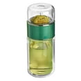 thumbnail image 1 of Glass Water Bottles, 280ml Beautiful Appearance Tea Water Separation Cup Transparent  for Daily Green,Rose Gold, 1 of 8