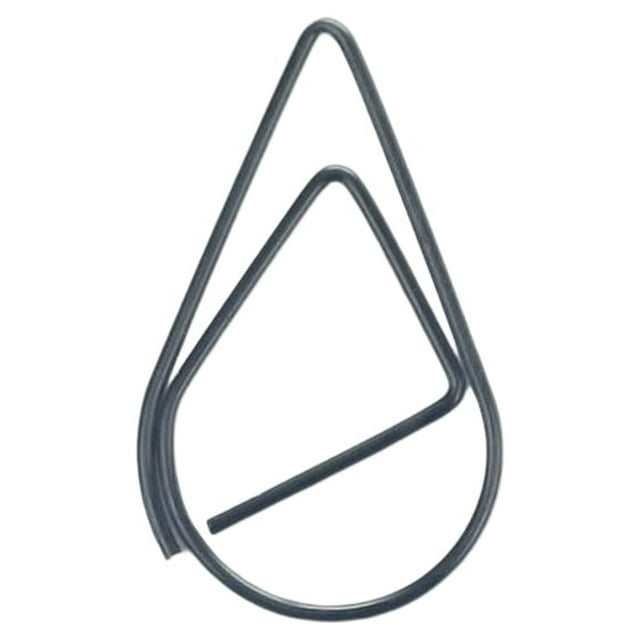 30 Pieces Paper Clip Cute Water Drop Shape Photo Poster Simple Style Solid Color Office School Note Book Photo Clamp Bookmark Black