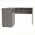 thumbnail image 7 of Desks L-Shaped with Keyboard Shelf, Modern Light Gray | Particle Board, 7 of 7