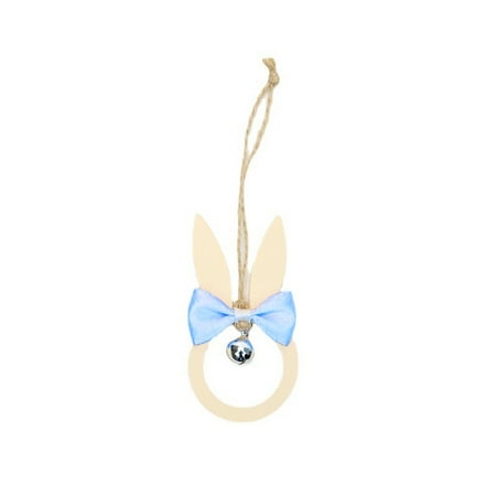 

Rabbit Pendant Fade Resistant Lovely Wood Bow Knot Bell Design Easter Decor for Living Room