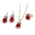 thumbnail image 2 of Xinyolin 3Pcs Set Ladies Water Drop Pendant Necklace - Elegant Dangle Earrings Ring Set, 2 of 8