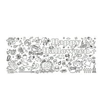 Diy Coloring Tablecloth For Kids Interactive Activity With Cute Pumpkin Castle Designs, Waterproof Paper Material, 76*183Cm Decoration For Parties