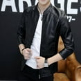 thumbnail image 2 of Men's Autumn Slim Trendy Casual Versatile Leather Jacket, 2 of 6