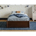thumbnail image 2 of Barcelona Twin Solid Wood Panel Platform Bed with Twin Trundle in Walnut, 2 of 10