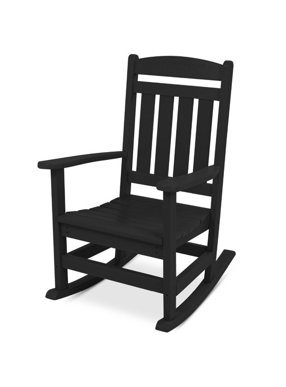 Best Choice Products All-Weather Rocking Chair, Indoor Outdoor HDPE Porch Rocker w/ 300lb Weight Capacity - Black