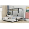 thumbnail image 5 of Euroco Metal Twin over Full Bunk Bed with Moveable Trundle & 2 Ladders for Bedroom, 3 Beds for Kids Teens Adults and Guests, Black, 5 of 14