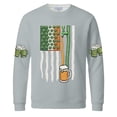 thumbnail image 5 of Dwelliawo Men's St Patrick's Day Shirt Graphic Long Sleeve Waffle Knit Tees Novelty St Patricks Day Celtic Cross Flag Shamrock Printed Shirts Round Neck Blouses Light Gray M, 5 of 6