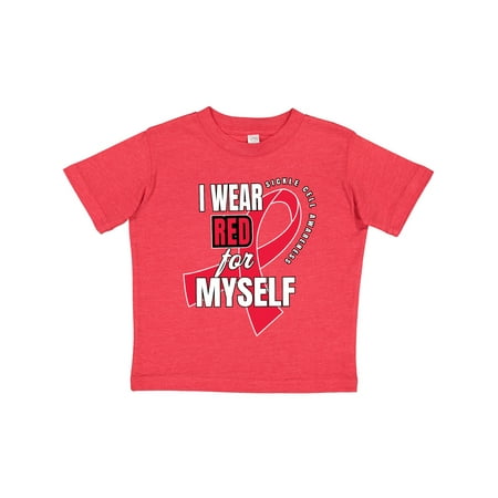 

Inktastic Sickle Cell Awareness I Wear Red for Myself Gift Toddler Boy or Toddler Girl T-Shirt