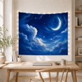 thumbnail image 5 of Crescent Moon and Stars Against Billowy Clouds Dreamy Celestial for Space Lovers Celestial Wall Art Decor Housewarming Gift Tapestry Wall Hanging for Bedroom and Living Room, 5 of 7