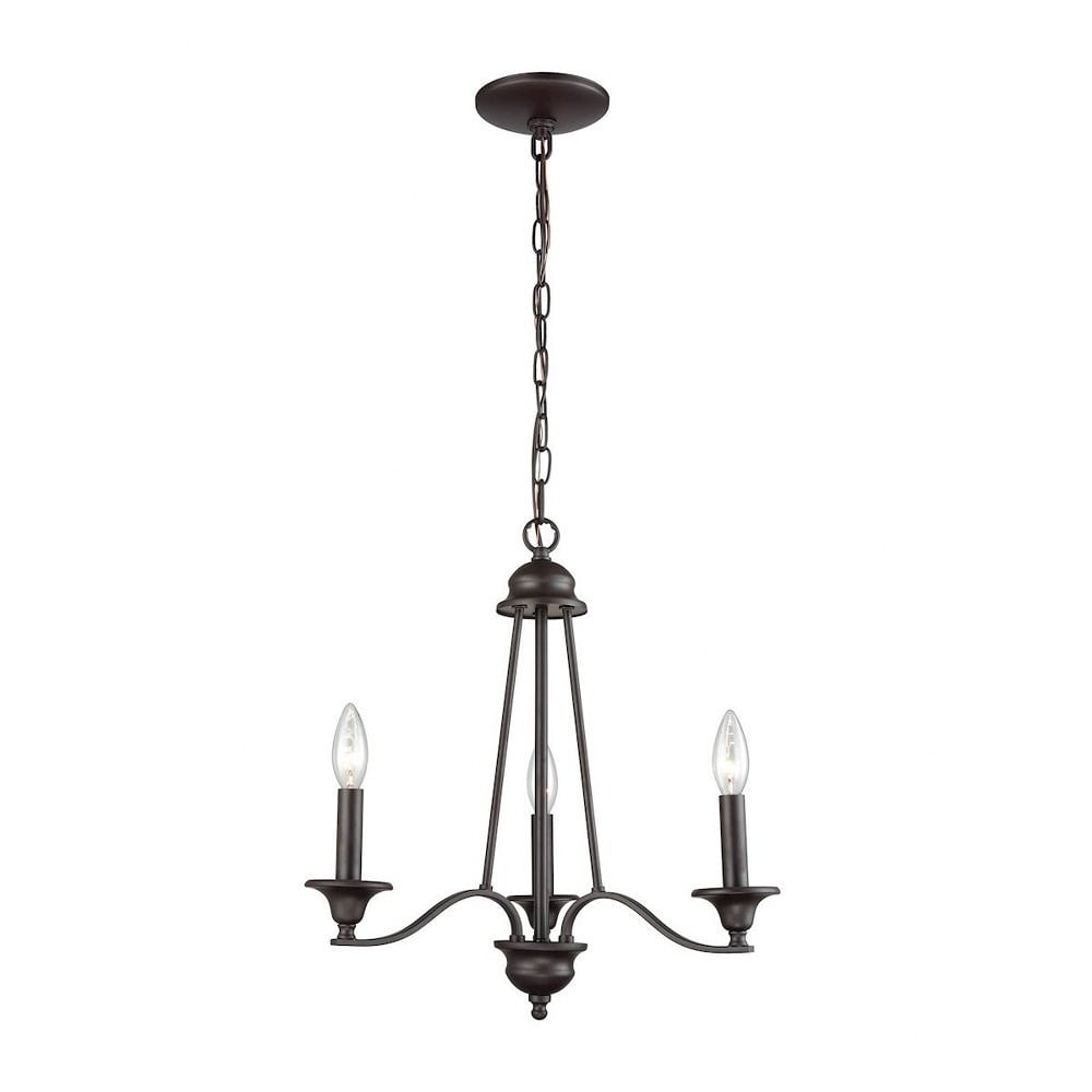 Oil Rubbed Bronze Finish Chandelier 3Light Modern Farmhouse Style