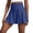 Blue, variant on Women's Pleated Athletic Skirts High Waisted Striped & Plaid Tennis Skirt with Built-in Shorts for Golf Running Workout Orange L