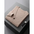 thumbnail image 1 of MVLYFLRT 100% Pure Merino Wool Sweater Jacket Men's V-Neck Cardigan Autumn Winter New Solid Color Top Casual Basic All-Match, 1 of 5