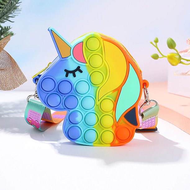 Pop It Fidget Juguete Unicornio Mochila Para Niñas Niños Bookbag Arco Iris Bolsa Escolar Para Suministros Escolares