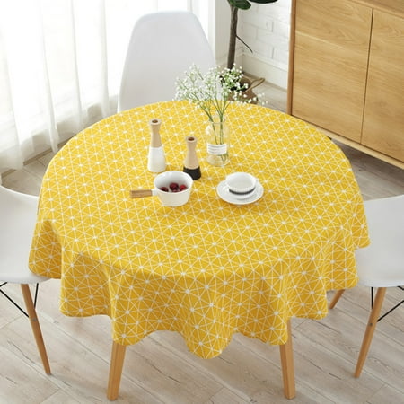 

Northern Europe Style Terylene&Cotton Mixed Round Table Cloth Multicolor Triangle White Line Gray Arrows Printed Table Cloth