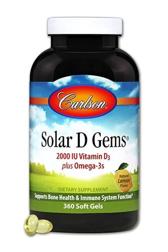 Carlson Solar D Gems - Lemon 2,000 Iu (50 mcg) 360 Sgels