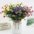 thumbnail image 3 of Zukuco 6Bundles Artificial Flowers Outdoor, UV Resistant No Fade Spring Flowers, Fake Plastic Shrub Plants for Indoor Outside Garden Porch Window Home Decorations(Mixed Color), 3 of 6