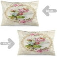 thumbnail image 4 of Vintage Pink Roses Frame Pillow Covers Decorative Lumbar Throw Pillowcase 12x20 Inch Couch Cushion Cover for Home Decor Living Room Bedroom College Dorm Bed Car Sofa Sofa, 4 of 6