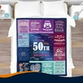 thumbnail image 2 of 50th Birthday Gifts for Women Blanket 60x50in, 50th Birthday Gifts for Her, 50th Birthday Decorations for Women, 50 Year Old Birthday Gifts for Women Sister Wife Mom Friend Soft Warm Throw Blanket, 2 of 5