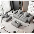 thumbnail image 2 of Sparkling Chenille Oversized Modular Sectional Sofa - 6PC Grey Tufted DIY Combination Couch, No Assembly, Residential Living Room Furniture, 2 of 20