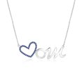 thumbnail image 1 of Collar con colgante de corazón abierto JeenMata con piedra Azul Oscura Decorada en Oro Blanco de 18 K sobre Plata, 1 of 2