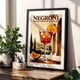 thumbnail image 4 of Retro Negroni Art: Timeless Tuscan Charm - Tuscany Italy Illustration Cocktail Vintage Poster Fruit Travel Poster Bar Kitchen Decor Black Framed Wall Art Print 16 x 24 inches, 4 of 8