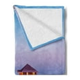 thumbnail image 2 of Beach Pathway Soft Flannel Fleece Blanket, Spa Saloon on Maldives Island Relaxing Recreational Vacation Picture at Dusk, Cozy Plush for Indoor and Outdoor Use, 50" x 60", Multicolor, by Ambesonne, 2 of 5