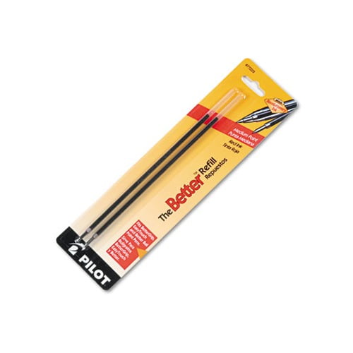 Refill for Pilot Better BetterGrip, EasyTouch and CAMO Ballpoint Pens, Medium Point, Red Ink, 2/Pack