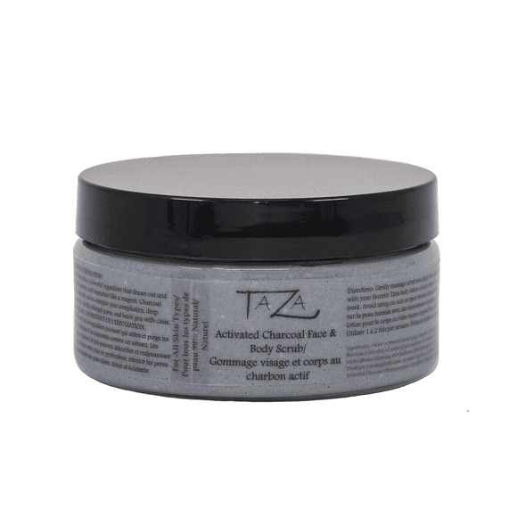 Gommage Visage et Corps au Charbon Actif Naturel Premium Taza