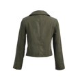 thumbnail image 3 of Veste en Faux Cuir pour Femmes Slim Moto Cardigan à Fermeture Éclair Court, 3 of 9