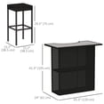 thumbnail image 2 of Black 5-Piece PE Rattan Outdoor Bar Set with Glass Top & Storage | Patio High Top Table & 4 Stools for Garden, Deck & Poolside Entertaining, 2 of 7