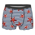 thumbnail image 4 of Goofa Starfish Navy Blue Stripe Printed Men's Boxer Briefs Underwear, Moisture-Wicking Underwear, Trunk,Soft and Breathable Cotton Underwear-, 4 of 9