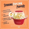 thumbnail image 2 of Popcorn Popper Nostalgia, 2 litros, revolver, rápido y caliente, rojo, 2 of 7
