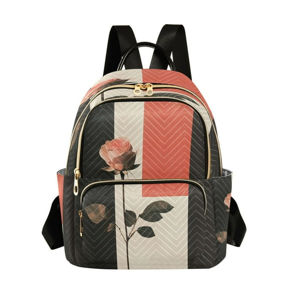 WOBOGO Pink Rose Butterfly Backpack Durable Lightweight Shoulder Bag Built-in Laptop Sleeve and Multiple Utility Compartments