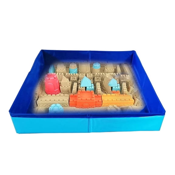 SXDY Kids Sand Table Children Summer Outdoor Activity Sand and Water Table Beach Toys Sandbox Sensory Toys Square Blue