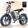 thumbnail image 3 of VARUN Electric Bike Peak 750W 65+ Miles E Bike for Adults - up to 25MPH, 48V 13Ah Battery, Full Suspension, 7-Speed All-Terrain 20" Fat Tire Electric Motorcycle Dirt Bicycle, 3 of 10