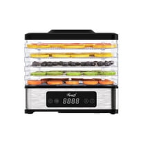 Rosewill Compact Rectangular Food Dehydrator, Brushed SS Outer housing, 5 layer trays (Entry model)