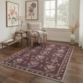 thumbnail image 3 of 2x7 Area Rugs Machine Washable Low Pile Indoor Runner Rug with Non Slip Backing for Hallway, Laundry Room, Bedroom, Bathroom, Floral Stems Print Pattern, Dusty Plum, 3 of 4