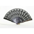 thumbnail image 3 of D13425-1 Set of 5 Black Chinese Lace Floral Hand Folding Fans Party Gift, 3 of 3
