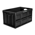 thumbnail image 2 of CleverMade Durable Stackable 62L Home Collapsible Storage Bins, Black (3-Pack), 2 of 7