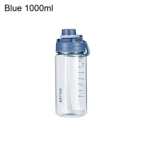 

MCat Water Bottle Leakproof Detachable Drinking Straw Eco-friendly 1000/2000ML Plastic Water Space Bottle for Sports
