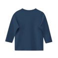 thumbnail image 4 of Mikilon Breathable Cotton Tees Spring Summer Children's Fashion Solid Color 3/4 Sleeve Round Neck Tops T Shirt for Girls 3-12 Years(Navy,3 Years), 4 of 5