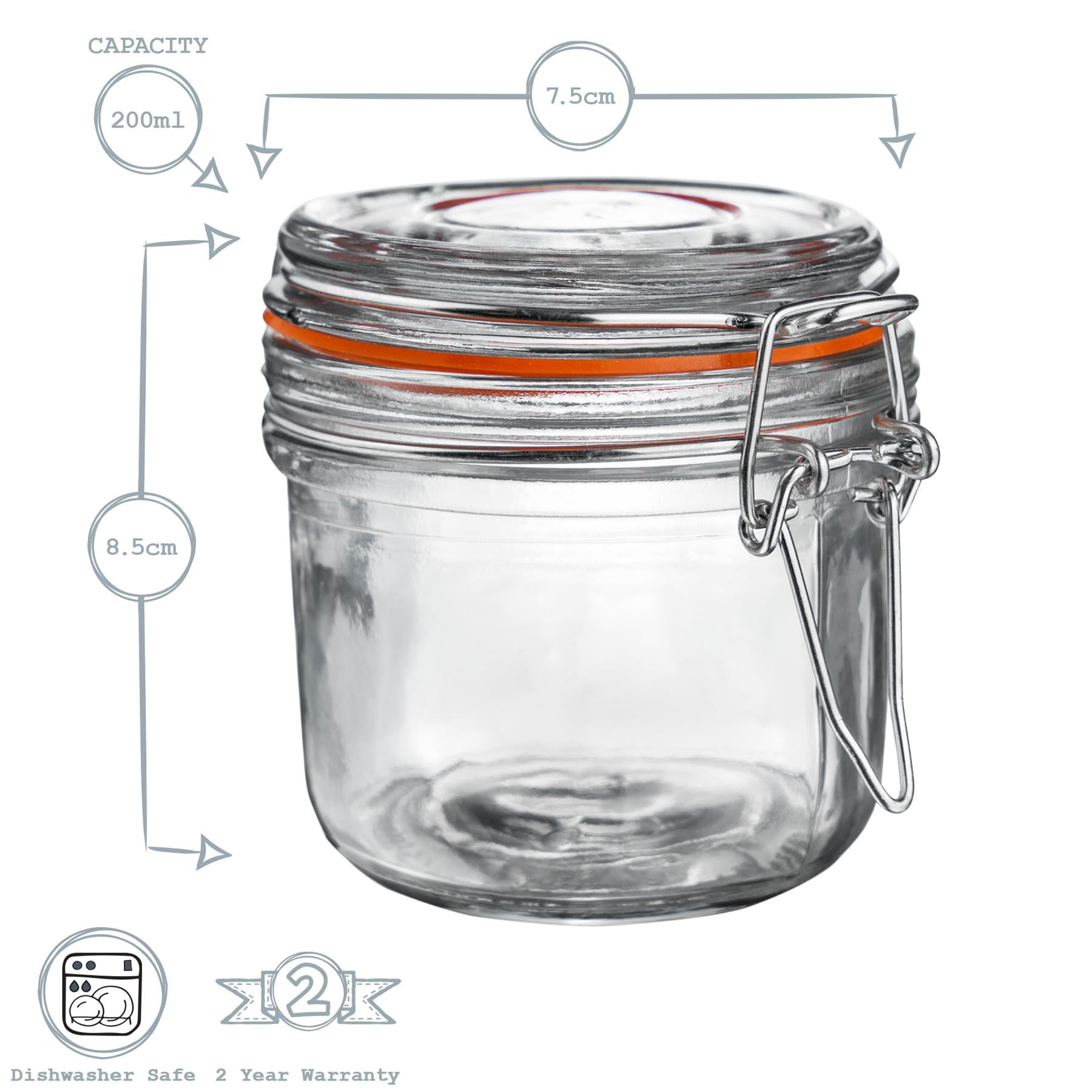 200ml Glass Jar / Airtight Small Glass Container for Food Storage with  Metal Clip - China Glass Jar and Storage Jar price